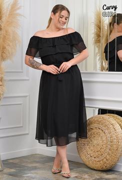 Immagine di PLUS SIZE OFF THE SHOULDER CHIFFON DRESS